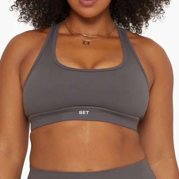 SET Active FormCloud Staple Racerback Bra Graphite (Grey) - Picture 1 of 3